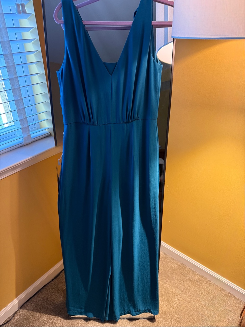 BCBGMaxAzria Teal V-Neck Sleeveless Maxi Dress